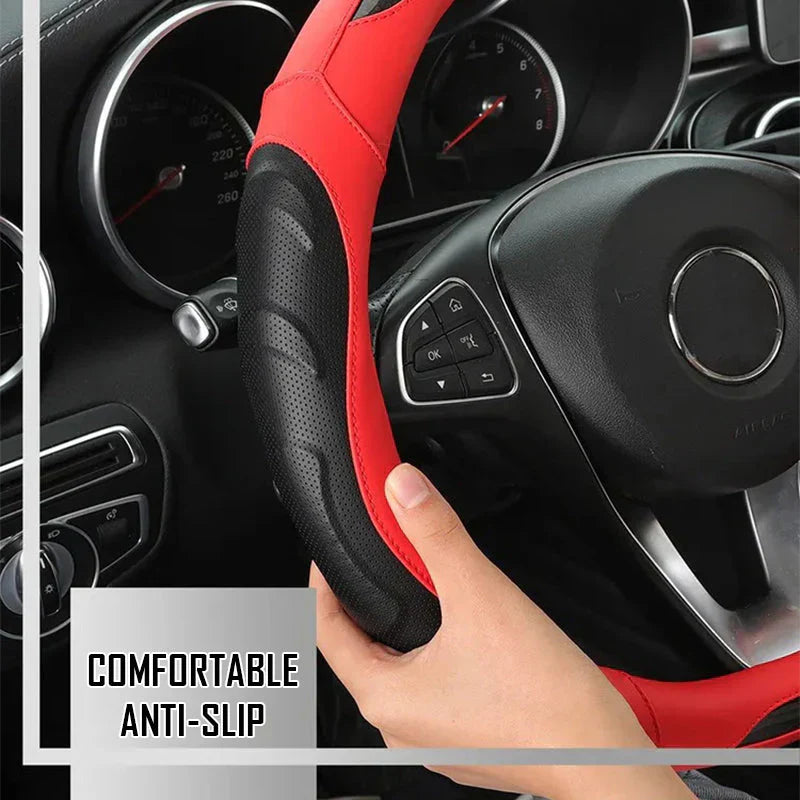 Car Steering Wheel Covers Universal Fit, Silaz Breathable Anti Slip Leather
