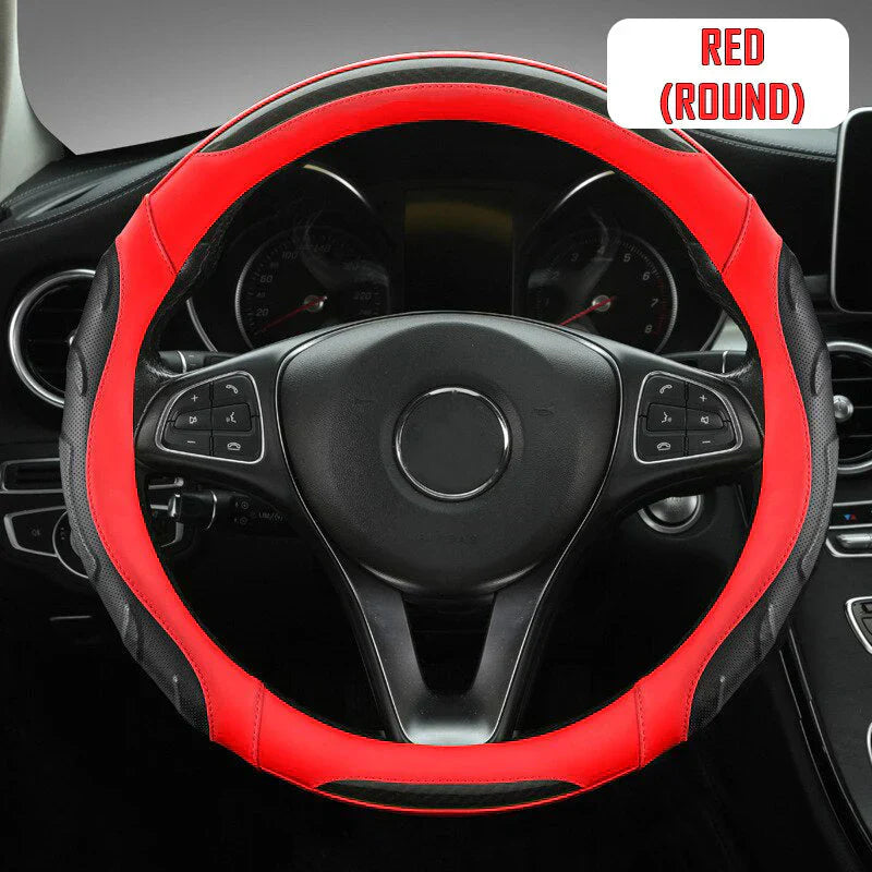 Car Steering Wheel Covers Universal Fit, Silaz Breathable Anti Slip Leather