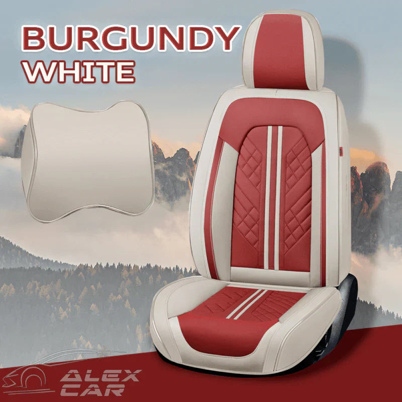 Zetas Car Seat Cushion Full Set Universal Waterproof Breathable Vehicle Leather Cover for Cars, SUV, Pick-up Truck